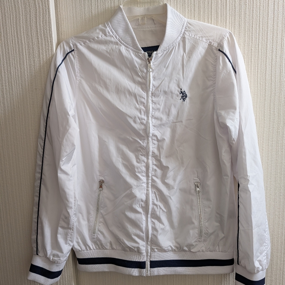 US Polo Assn White Bomber Jacket Size S